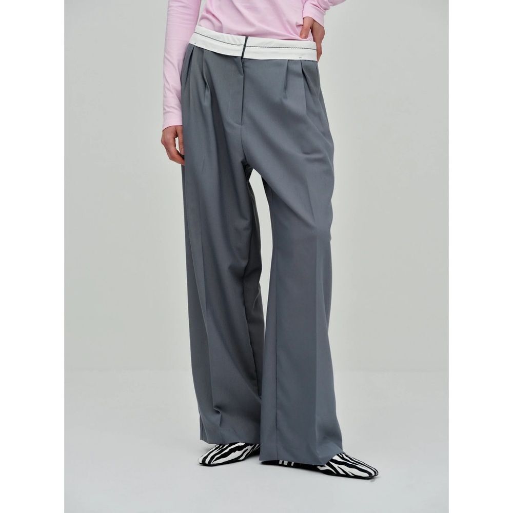 Source Unknown Reversed Waistband Trousers in Piombo Size Large - Picture 3 of 12